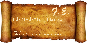 Fölföldi Etelka névjegykártya