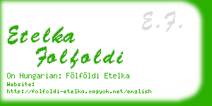 etelka folfoldi business card